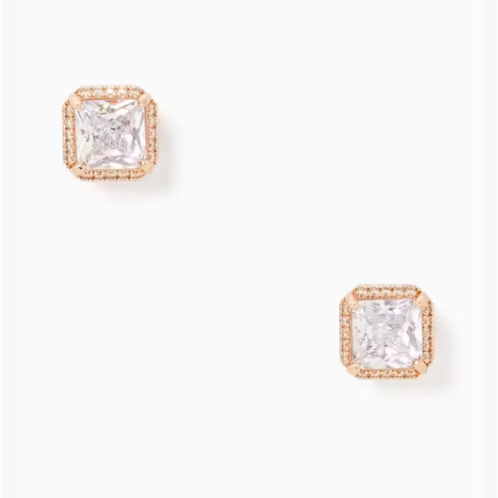 KATE SPADE• SAVE THE DATE ROSE GOLD STUDS